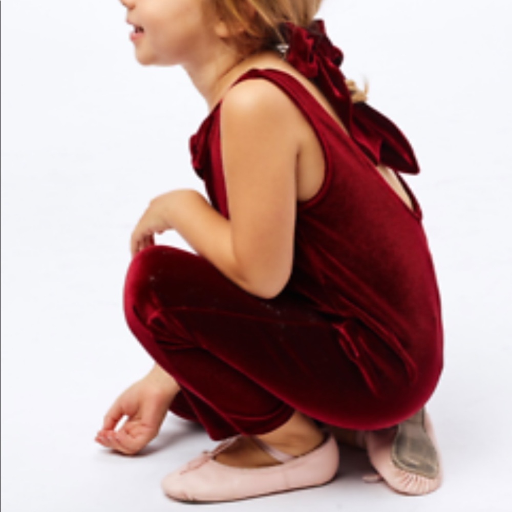 For Love & Lemons Lil Lemons velvet romper 3T